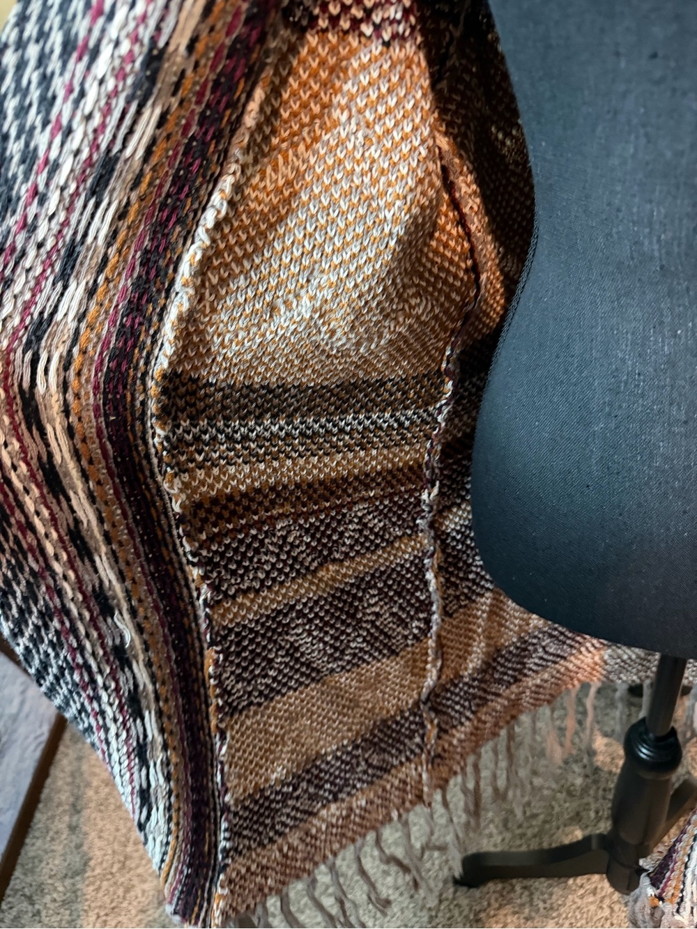 Cozy Multicolor Fringe Open-Front Cardigan Sweater - Picture 8 of 10